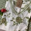 Cream Mehendi “Gold” Cotton Kurta Set with Dupatta – 3 pc