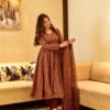 blazing brown muslin suit set