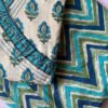 Firozi Boota Angrakha Cotton Kurta Set with dupatta – 3 pc