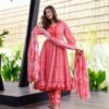 graceful peach cotton suit set