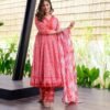 graceful peach cotton suit set