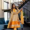 windy white and yellow floral suit set
