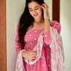 pink swan cotton suit set