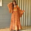 sunaina mustard georgette dress