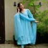 Sandra blue georgette suit set