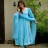 Sandra blue georgette suit set