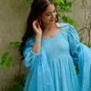 Sandra blue georgette suit set