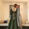 teal green silk maxi set