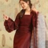 blossomy brown kurta set