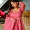 navamee peach organza suit set