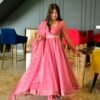 navamee peach organza suit set