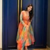 multicolor organza suit set
