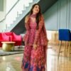 peacock georgette kurta sharara set