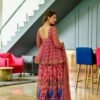 peacock georgette kurta sharara set