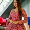 peacock georgette kurta sharara set