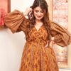 Dalia mustard cotton dress