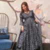 gazelle grey muslin kurta palazzo set