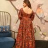 preksha maroon floral dress