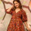 preksha maroon floral dress