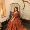 preksha maroon floral dress