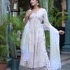 Soothing Floral Premium Cotton Suit Set – Cream Yellow